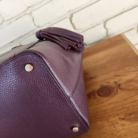 Like New Kate Spade Burgundy Leather Nicola Chester Handbag Satchel Purse - Picture 9 of 14